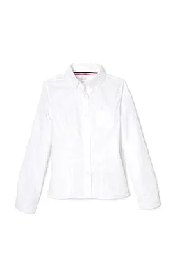 Blouse, Oxford White L/S Girls