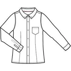 Blouse, Oxford White L/S Girls