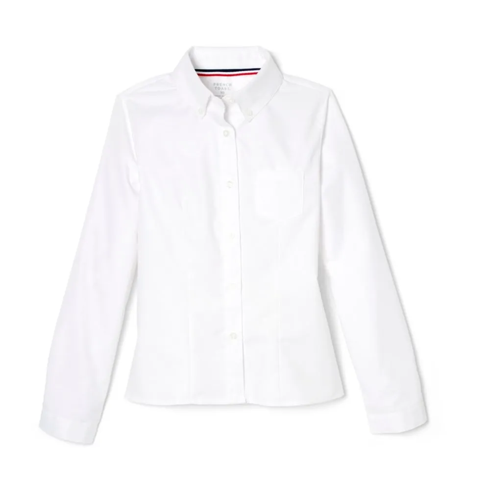 Blouse, Oxford White L/S Girls