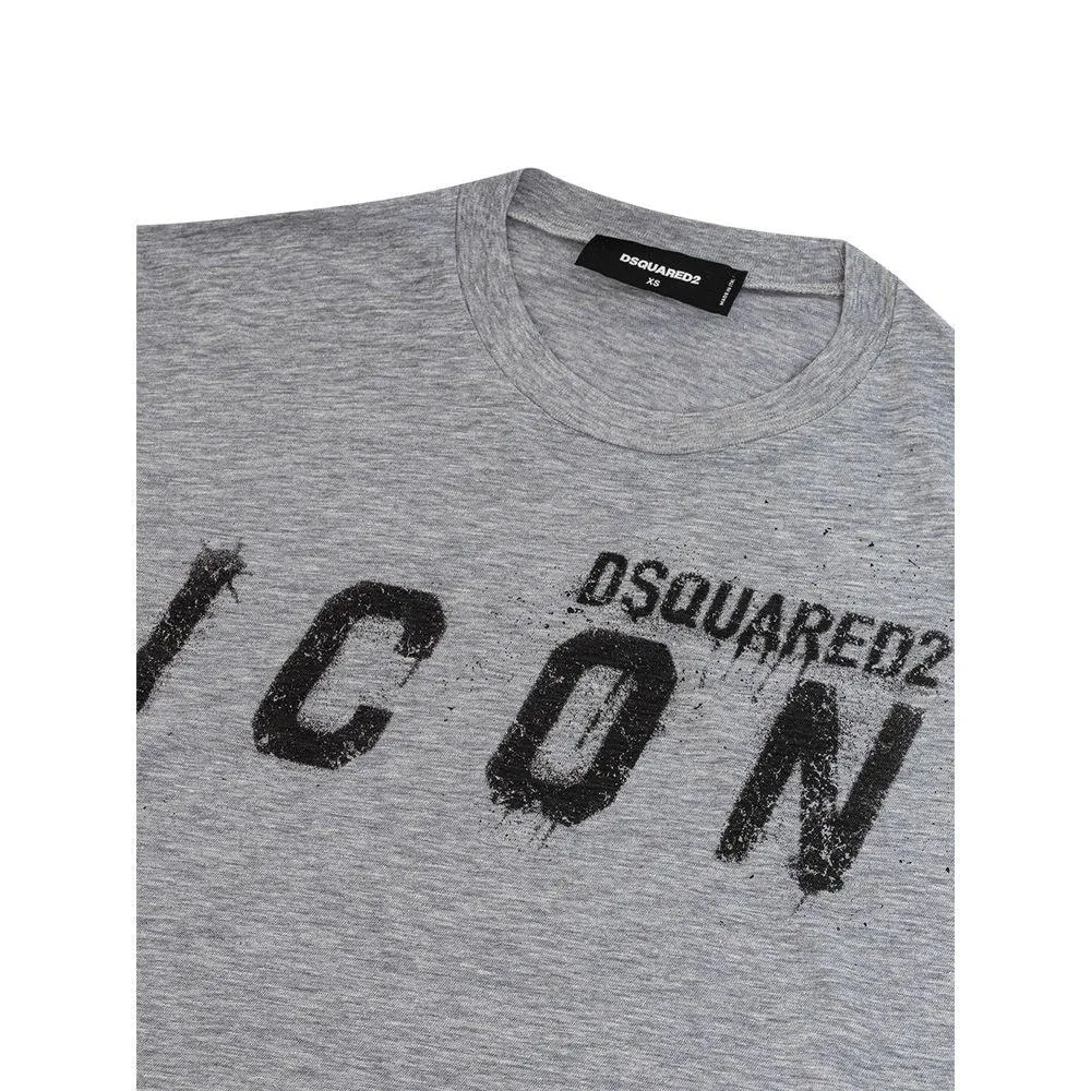 Dsquared2 Sleek Grå Bomuld Tee for Stylish Herre