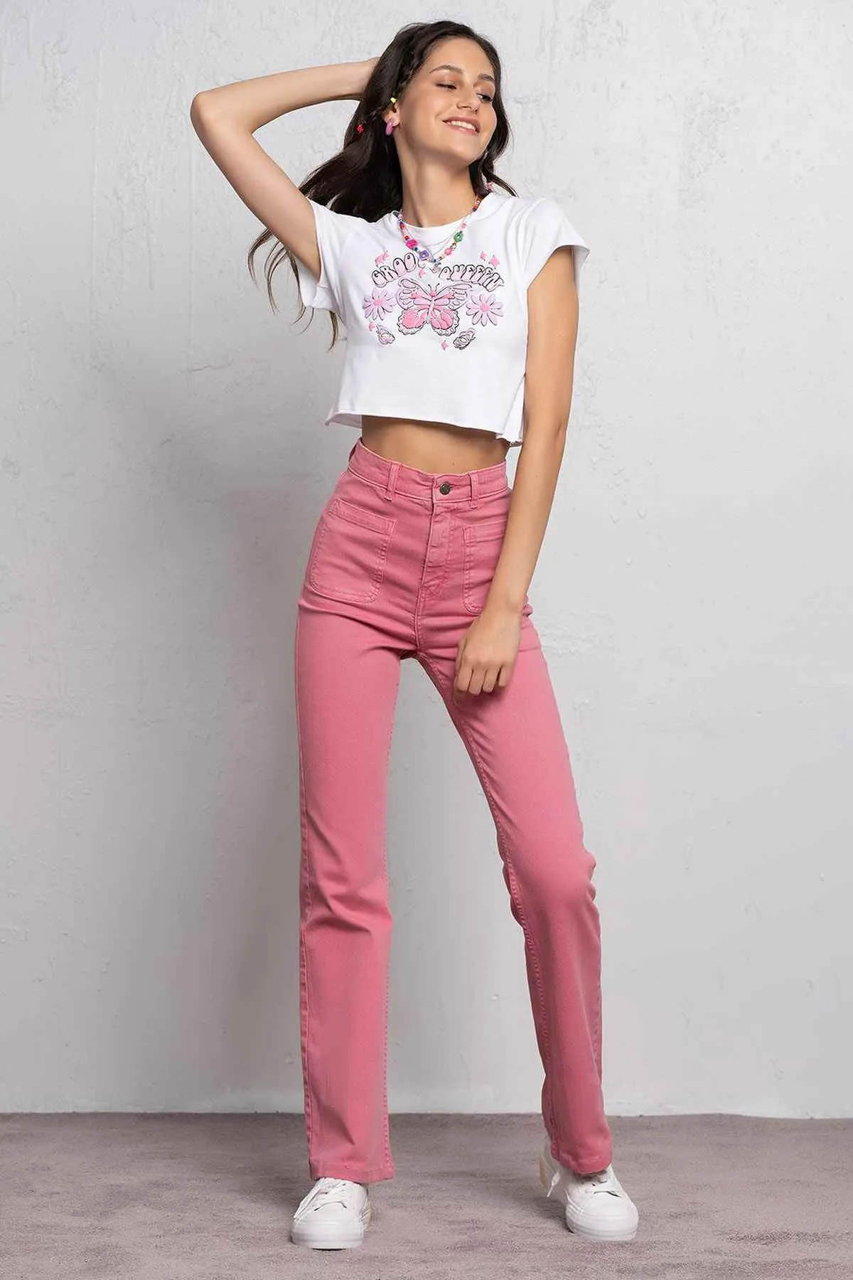 Flared Jeans For Women - Pink