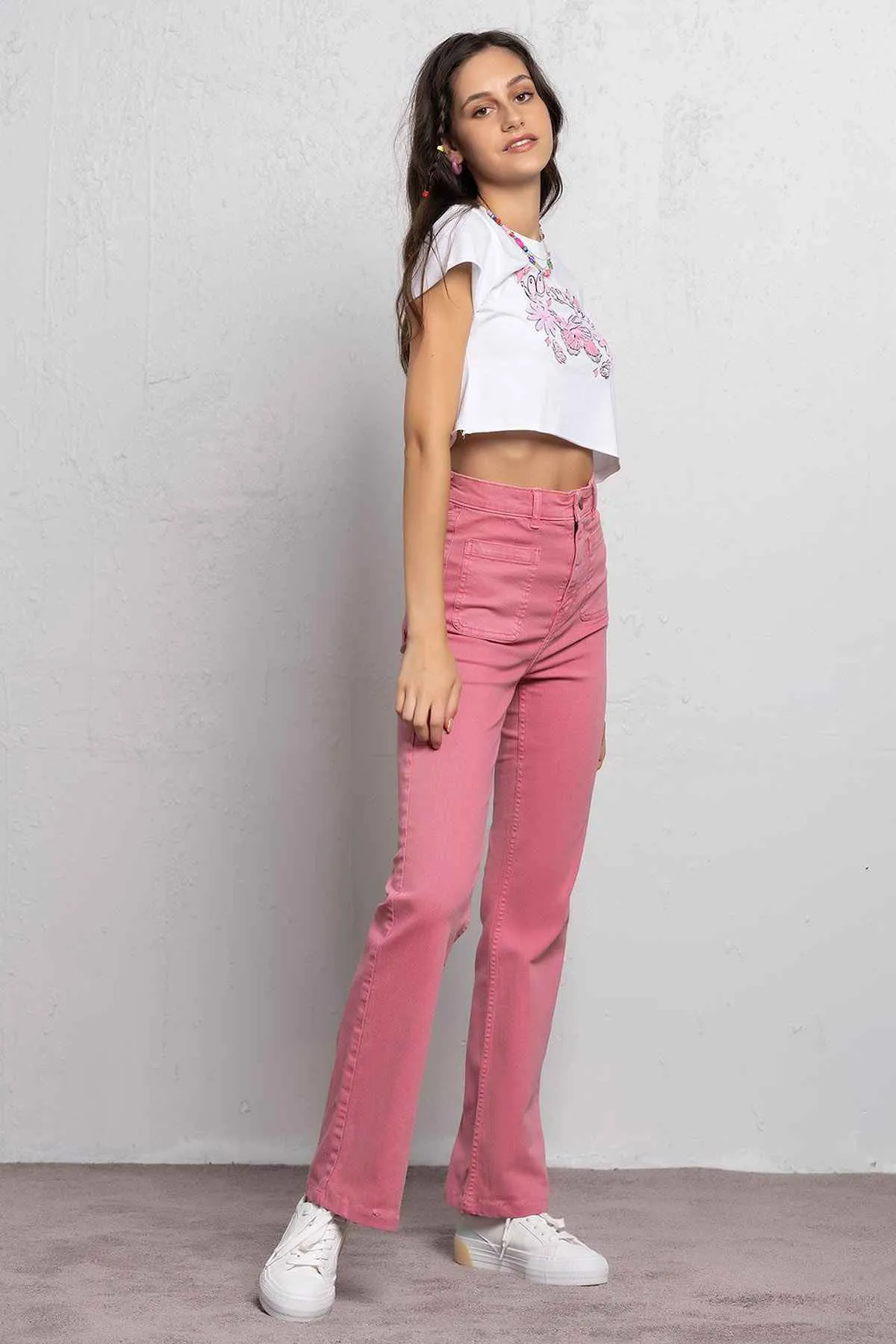 Flared Jeans For Women - Pink