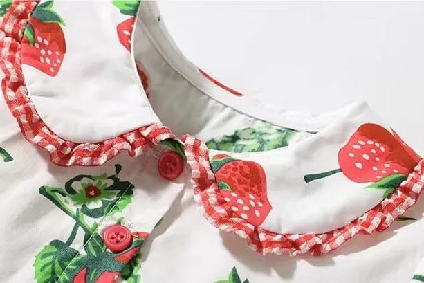 Fresh Strawberry Sister Matching Dress