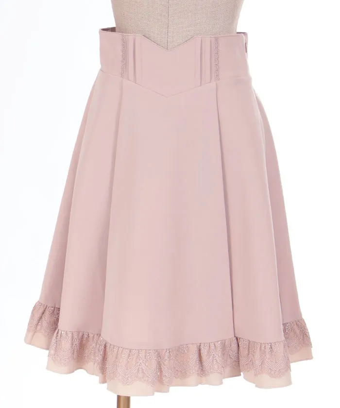 Frill Design Tuck Skirt