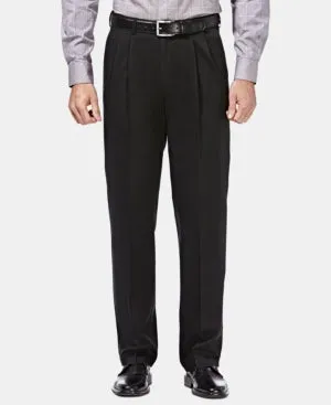 Haggar Mens Classic fit Casual Khaki Pants 36 / 29 Black Solid
