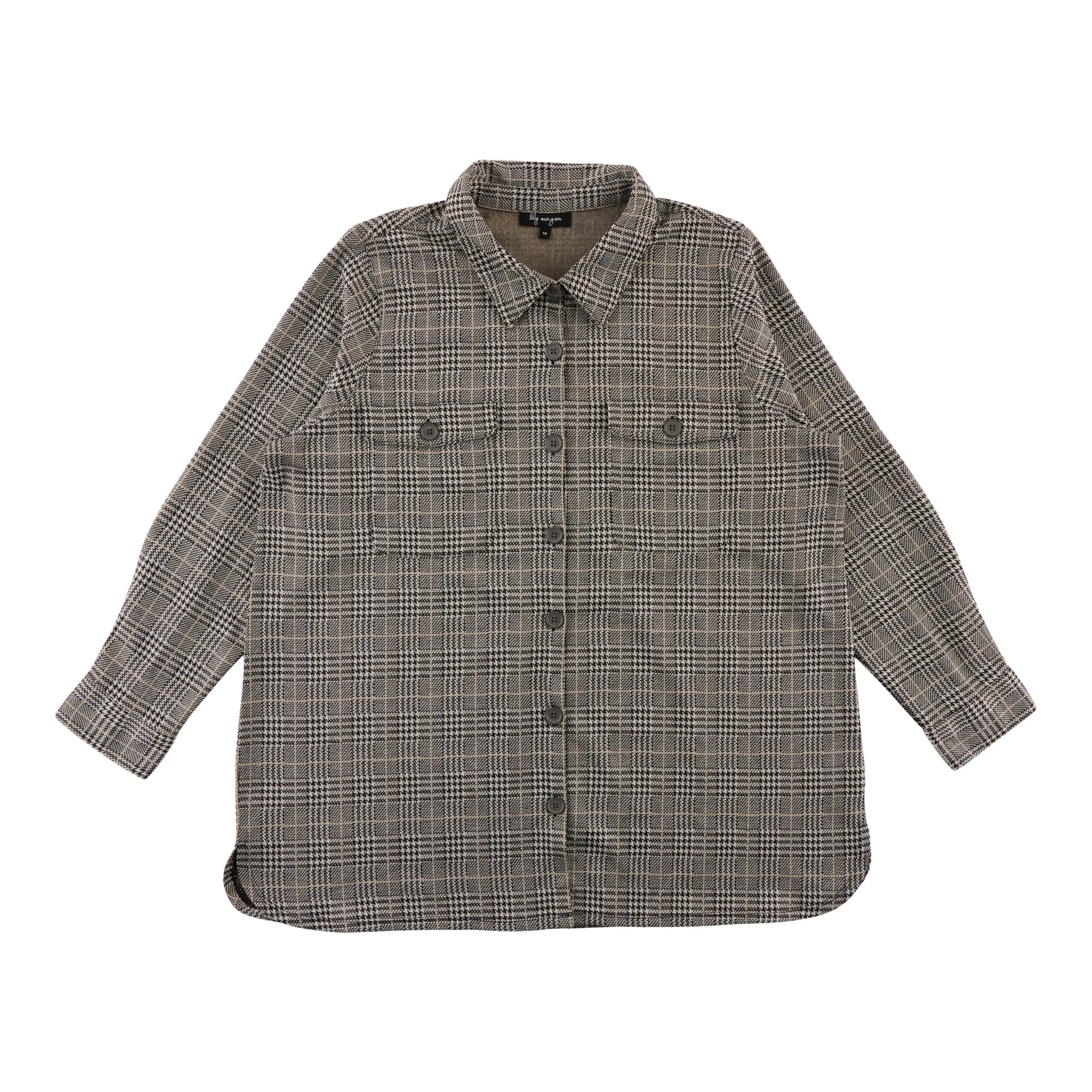 lily morgan Women's Plus Plaid Blouse