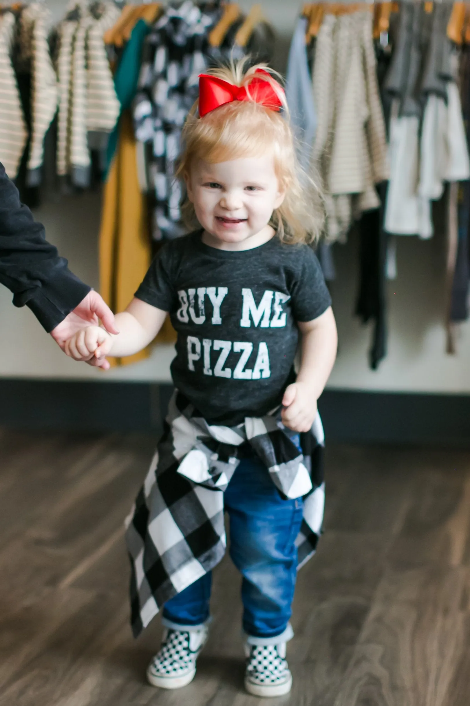 Retro Brand - Buy Me Pizza Tee in Charcoal